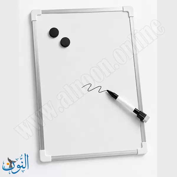لوح كتابة ابيض محمول مع قلم و مغناطيس
