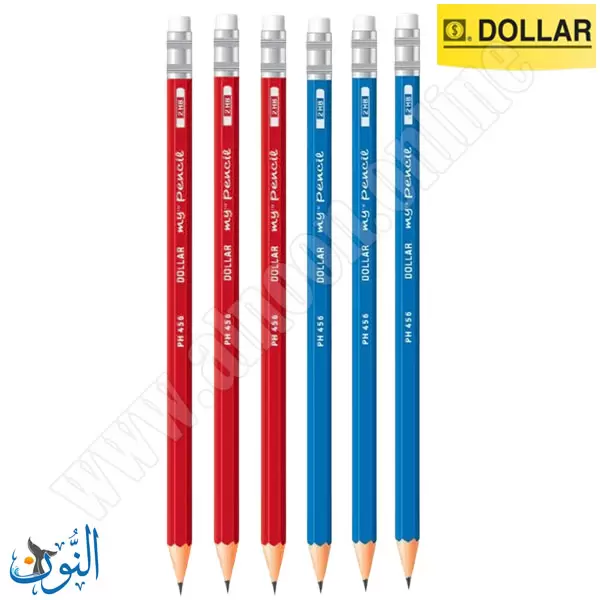 6 اقلام رصاص مع ممحاة DOLLAR MY PENCIL