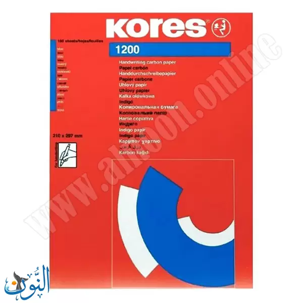 ورق كربون ازرق 100 قطعة Kores 1200