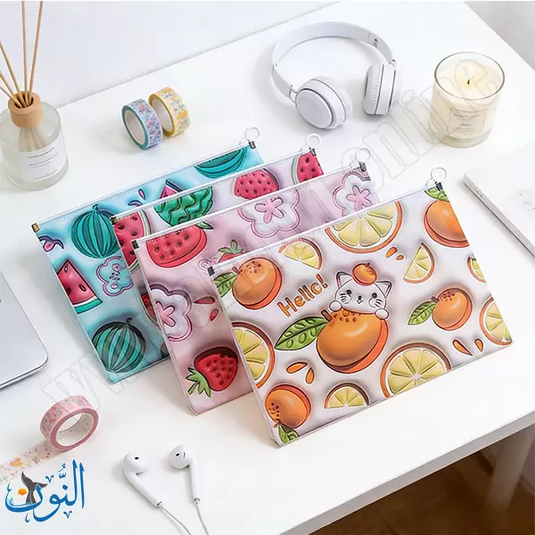 ملف سحاب بلاستيك رسومات فواكه ثلاثية الابعاد