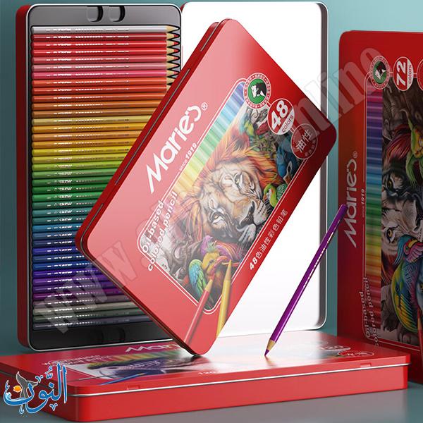 طقم الوان خشب احترافية في علبة معدنية للرسم التفصيلي ماريس