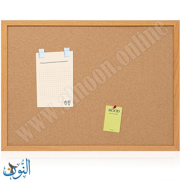 لوحة إعلانات فلين إطار خشبي 40×60 سم