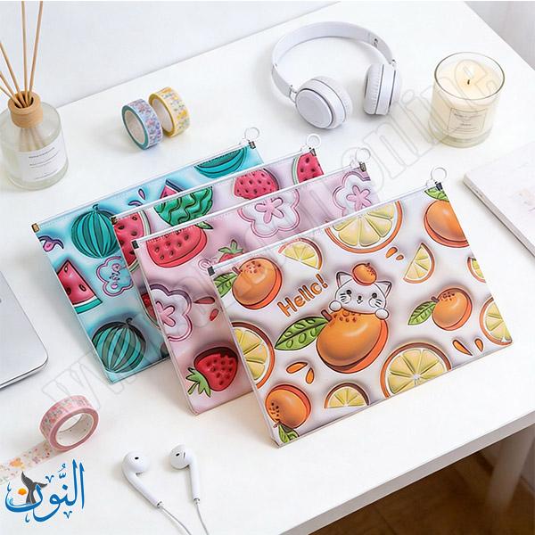 ملف سحاب بلاستيك رسومات فواكه ثلاثية الابعاد