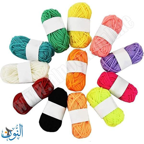 صوف اشغال يدوية 12 لون